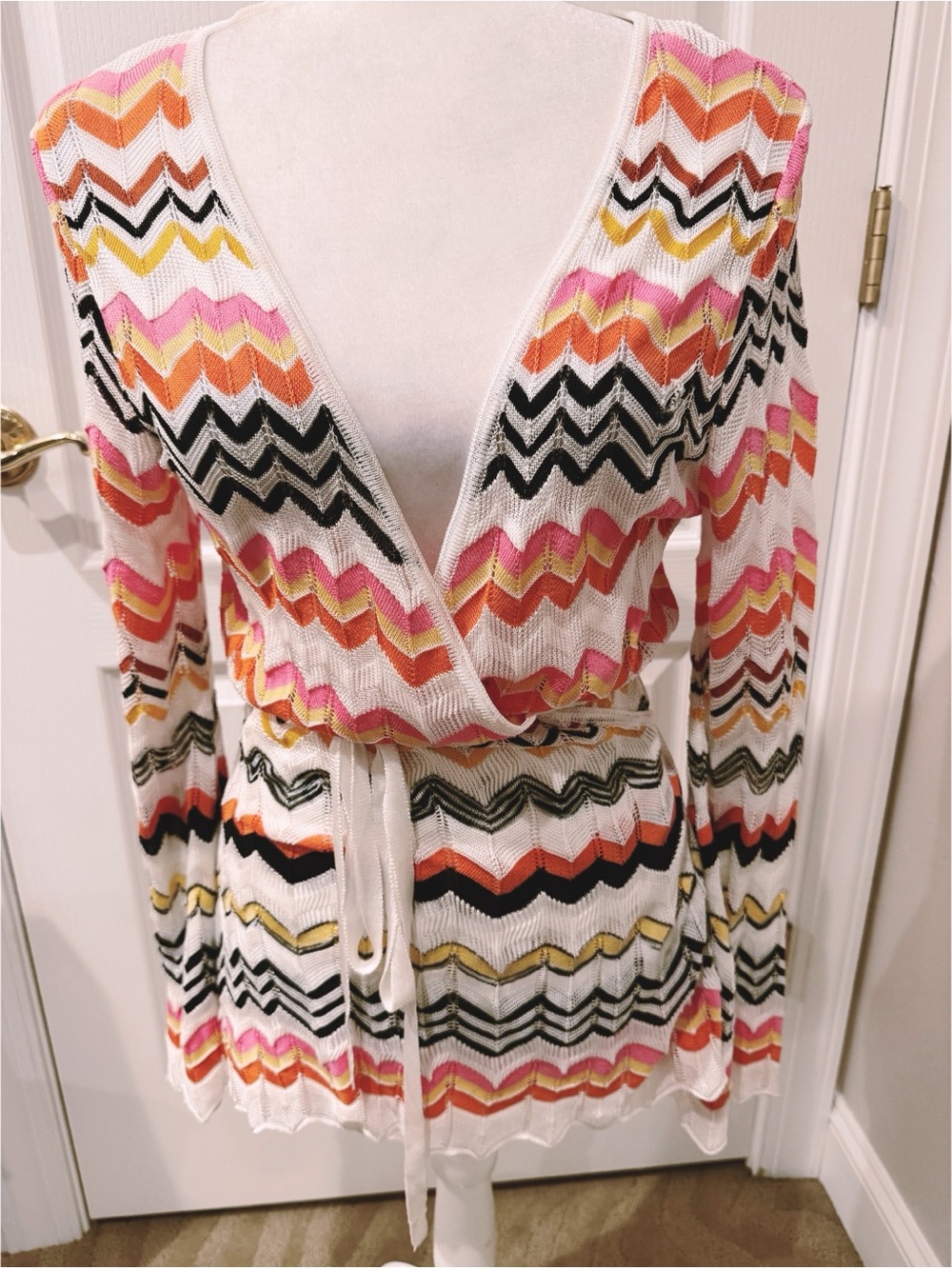 NWOT Missoni Beautiful Multicolored Chevron Wrap Sweater